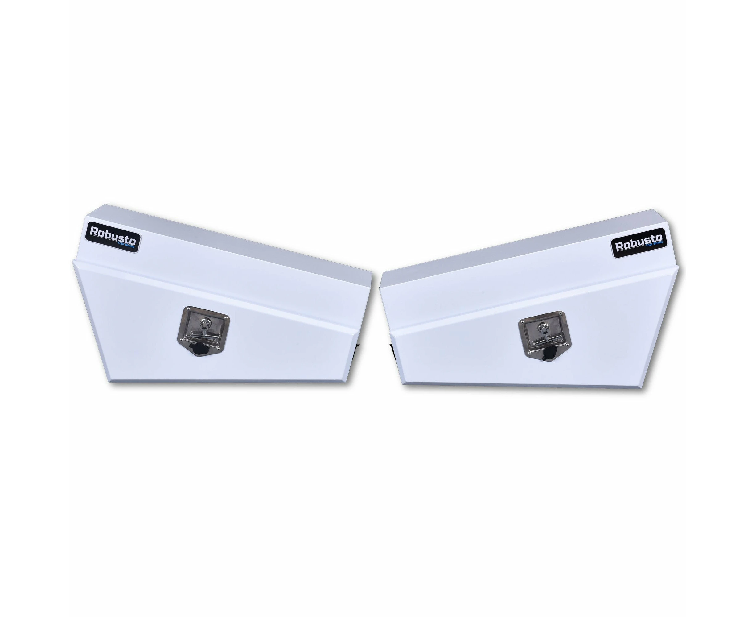 Under Tray Tool Box Underbody Pair Set 750mm White Steel