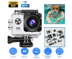 1080P WiFi 4K HD Action Sport Waterproof Camera 20MP Recorder Camcorder DVR DV - Silver