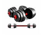 Fitness Master 20kg Adjustable Dumbbell Set Barbell Home GYM Exercise Weights Fitness Workout Wws