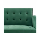 Foret 3 Seater Sofa Bed Lounge Recliner Couch Futon Chair Velvet Fabric Green Wws