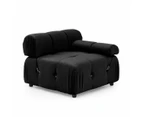 Foret 6 Seater Sofa Modular Arm Ottoman Tufted Velvet Lounge Couch Chaise Black