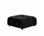 Foret 6 Seater Sofa Modular Arm Ottoman Tufted Velvet Lounge Couch Chaise Black