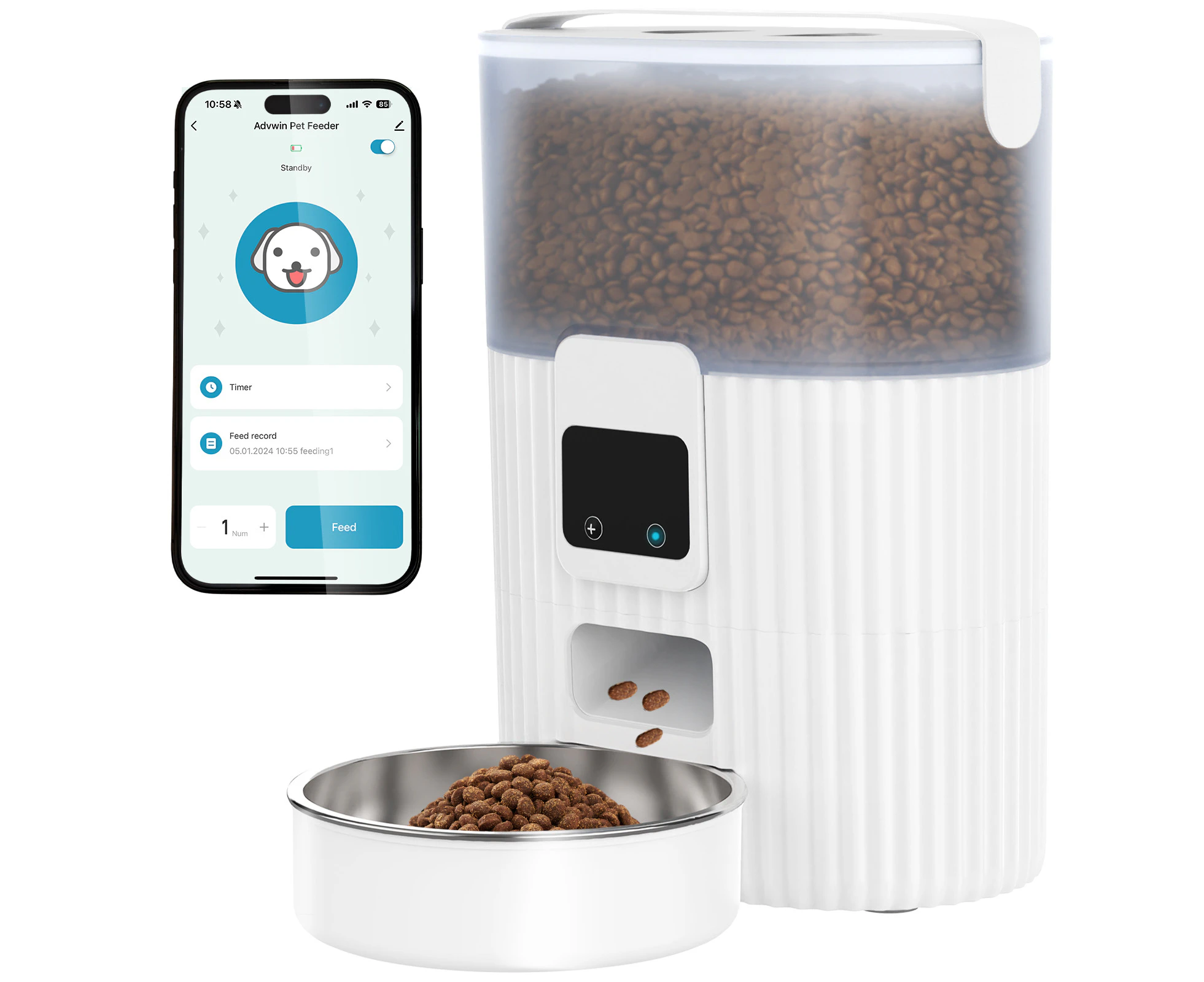 Advwin 3.5L Automatic Pet Feeder Smart Food Dispenser with App Remote Control