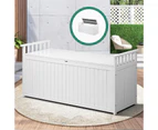 Livsip Outdoor Storage Box Garden Bench Wooden Container Cabinet 500L White