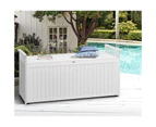 Livsip Outdoor Storage Box Garden Bench Wooden Container Cabinet 500L White