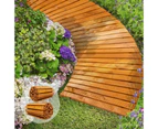 Livsip 2PC Garden Wooden Pathway 8ft Curved Wood Roll-Out Walkway Backyard