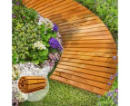 Livsip Garden Wooden Pathway 8ft Curved Roll-Out Wood Walkway Outdoor Backyard