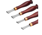 4pcs Leather Edgers Sharp Professional Trimming Working Kit with Wooden Handle for DIY Craft Leather Cutting