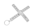 2Pcs ABS Folding Ruler Portable 0.5m Foldable Ruler with Key Ring for Carpentry Laying TilesWhite