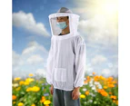 Outdoor Beekeeping Protective Veil Jacket Breathable Bee Suit Beekeeper Supplies AccessoryWhite