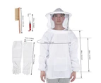 4 in 1 Professional Beekeeping Protective Accessories Set Upper Garment Gloves HivE tool Brush