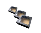 50 X Black Kraft Disposable Catering Grazing Boxes Trays With Lids - Black