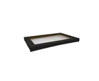 50 X Black Kraft Disposable Catering Grazing Boxes Trays With Lids - Black