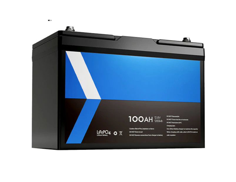12.8V 100Ah Lithium Battery Rechargeable 1280Wh - Standard Size 306x169x215mm Perfect Replace SLA AGM Lead Acid - 4WD Camping Caravan Solar Power Boat Use