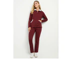 NONI B - Womens Jacket -  Zip Fleece Jacket - Zinfandel