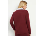 NONI B - Womens Jacket -  Zip Fleece Jacket - Zinfandel