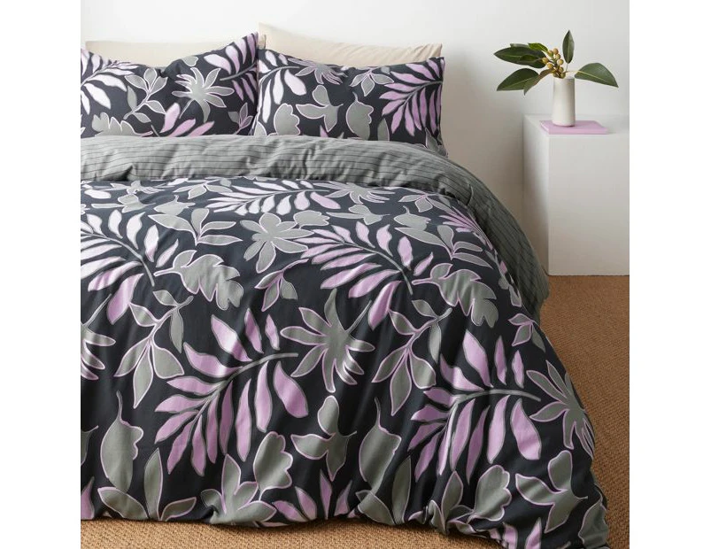 Target Lailie Floral Flannelette Quilt Cover Set - Purple