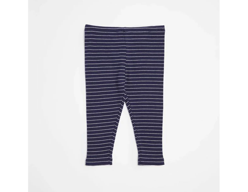 Target Baby Organic Cotton Rib Stripe Leggings - Blue