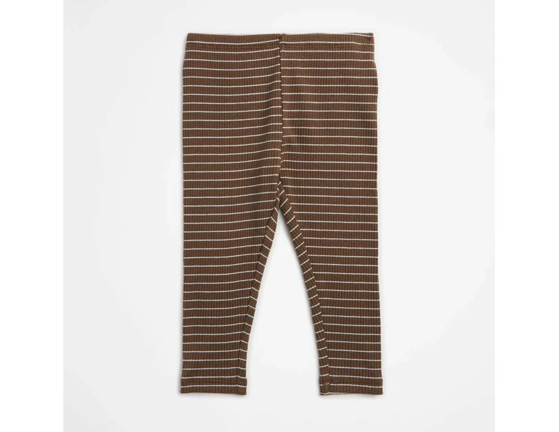 Target Baby Organic Cotton Rib Stripe Leggings - Brown
