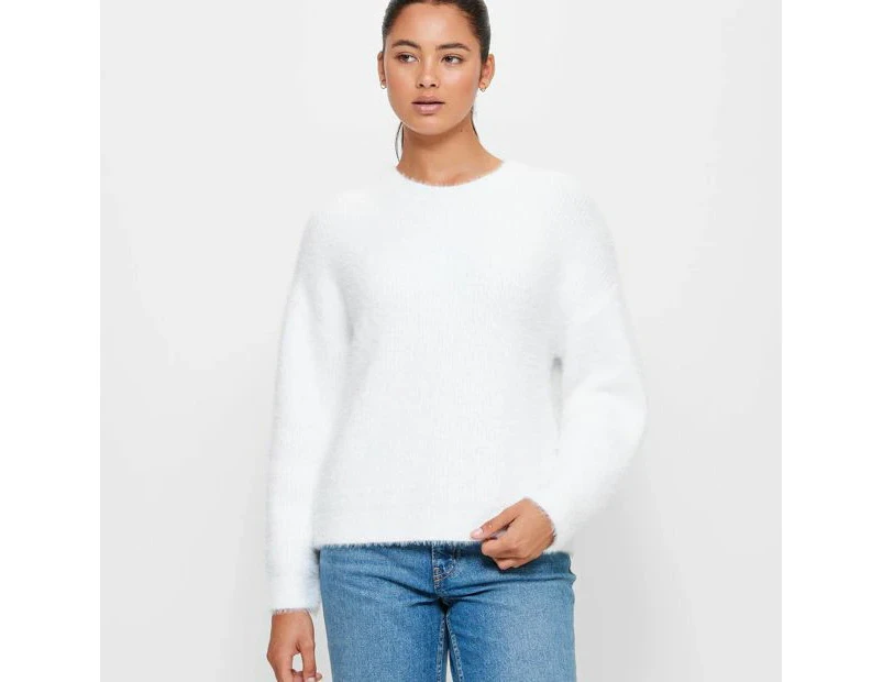 Oversized Fluffy Jumper - Lily Loves - White