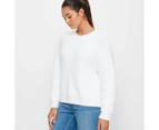 Oversized Fluffy Jumper - Lily Loves - White