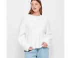 Oversized Fluffy Jumper - Lily Loves - White