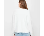 Oversized Fluffy Jumper - Lily Loves - White