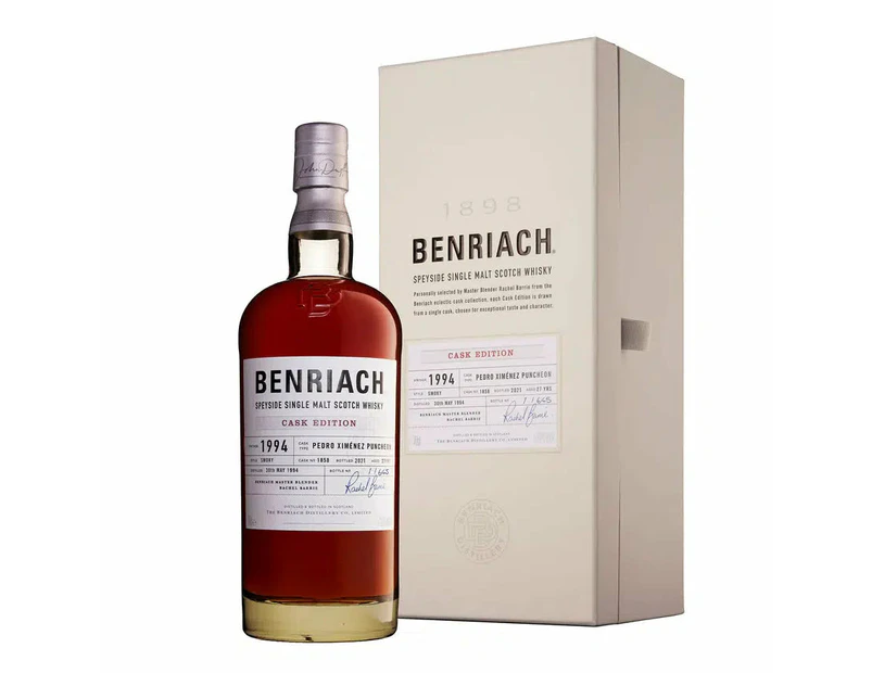 Benriach 1994 Single Cask Cask #1858 Pedro Ximenez Puncheon Single Malt Scotch Whisky 700ml