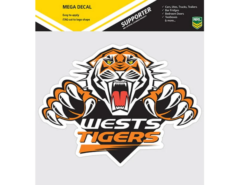 Wests Tigers NRL MEGA Car Window Bonnet Decal Sticker