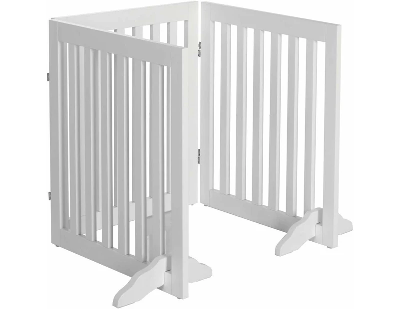 Advwin Wooden Pet Gate Dog Fence Retractable Barrier Portable Door 141x61x1.8cm 3 Panel