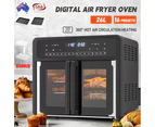 YOPOWER Air Fryer Oven, 26L Kitchen Fried Air Oven - French Dual Door Independent Heating System