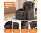 Advwin Electric Massage Chair Lift Recliner 8 Point Heating Massage PU Leather Brown