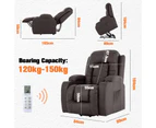 Advwin Electric Massage Chair Lift Recliner 8 Point Heating Massage PU Leather Brown