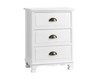 Vintage Bedside Table Chest Storage Cabinet Nightstand White