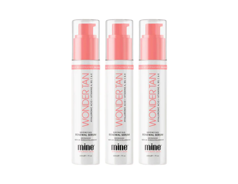 3 x MineTan Wonder Tan Bronzing Renewal Serum 59mL