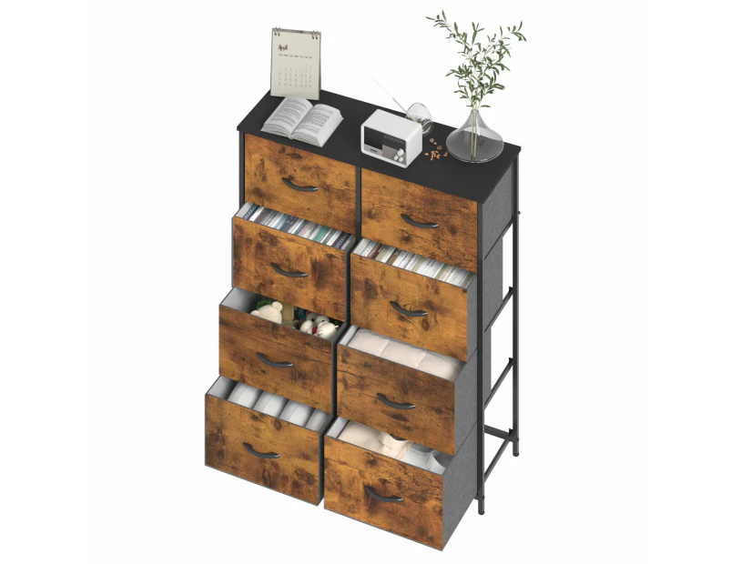 Chest of 8 Drawers Tallboy Dresser Storage Cabinet Tower TV Stand Unit