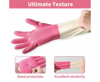 3 Pairs Latex Cleaning Gloves Heavy Duty Dishwashing Gloves Reusable Pink