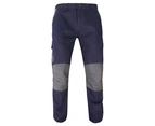 BigBEE CARGO PANTS Work Trousers KNEE POCKET Strechy Cotton Drill UPF 50+ - NAVY Blue