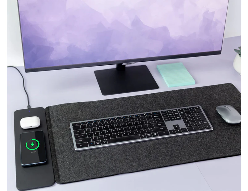 Lenoxx Wireless Charging Desktop Mat - Black