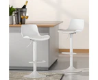 Bar Stools Set of 2 Gas Lift Adjustable Kitchen Counter Stool Chairs White