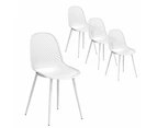 Gardeon 4PC Outdoor Dining Chairs PP Lounge Chair Patio Garden Furniture White