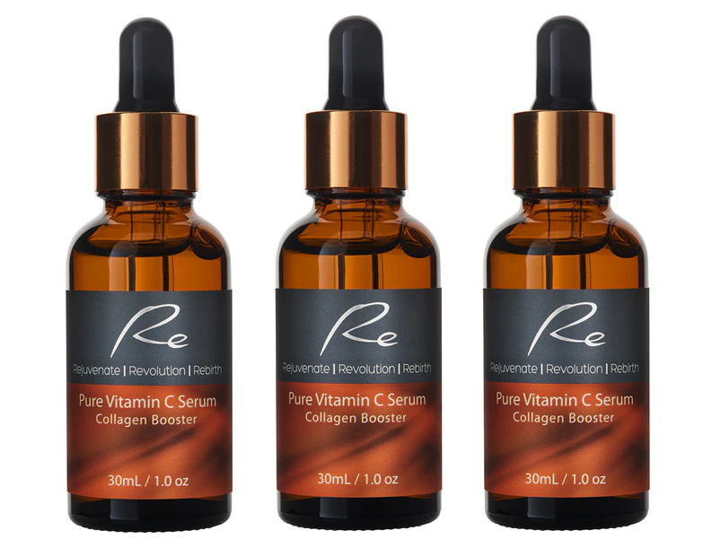 Re Pure Vitamin C Serum Collagen Booster with Hyaluronic Acid - 3 pack - 3x30mL