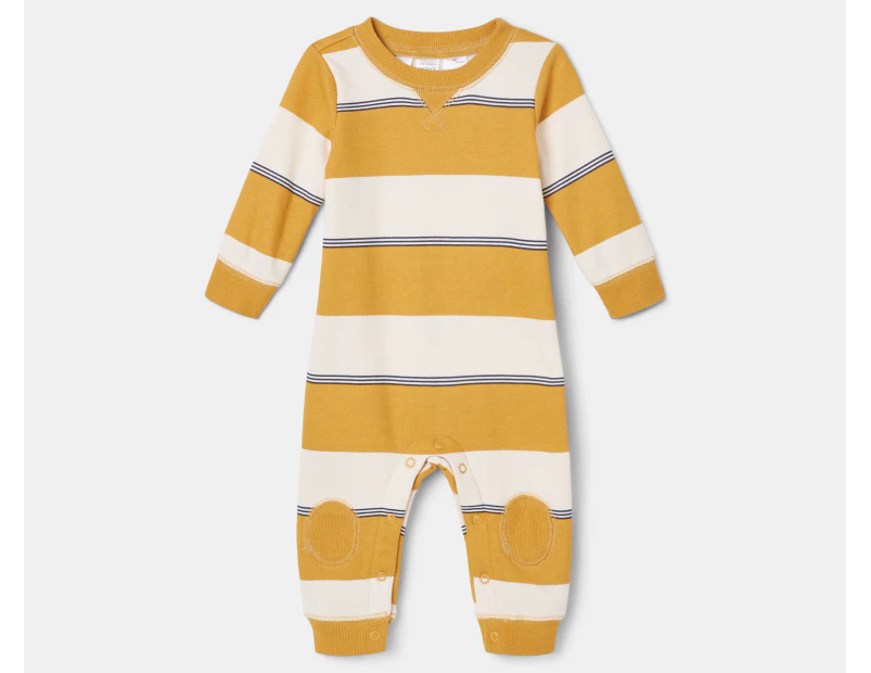 Carter's Baby/Toddler Striped Fleece Jumpsuit - Yellow