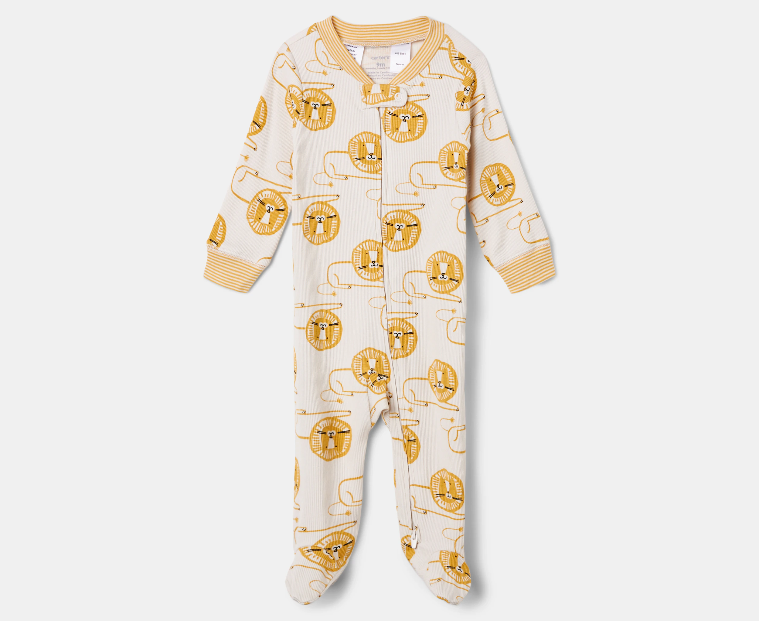 Carter's Baby Lion 2-Way Zip Sleep & Play One-Piece - Gold