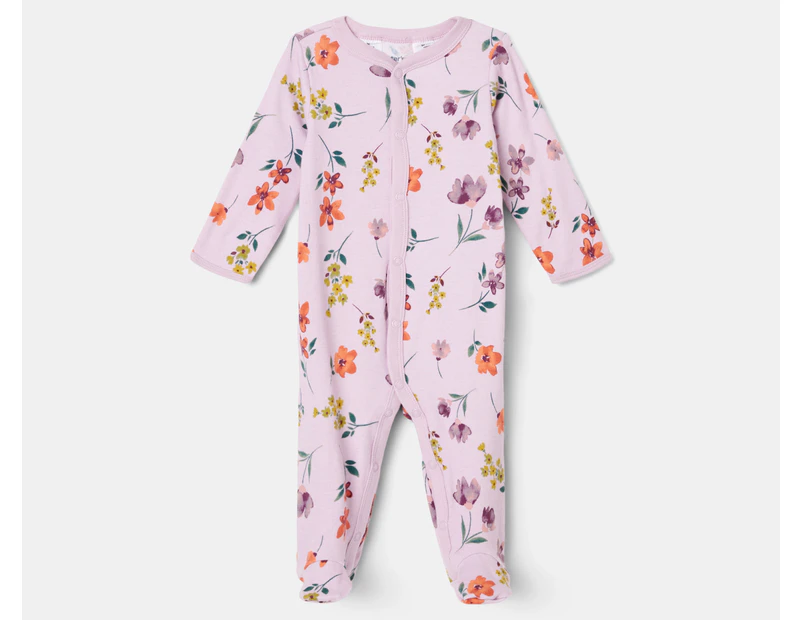 Carter's Baby Floral Snap-Up Sleep & Play One-Piece - Purple