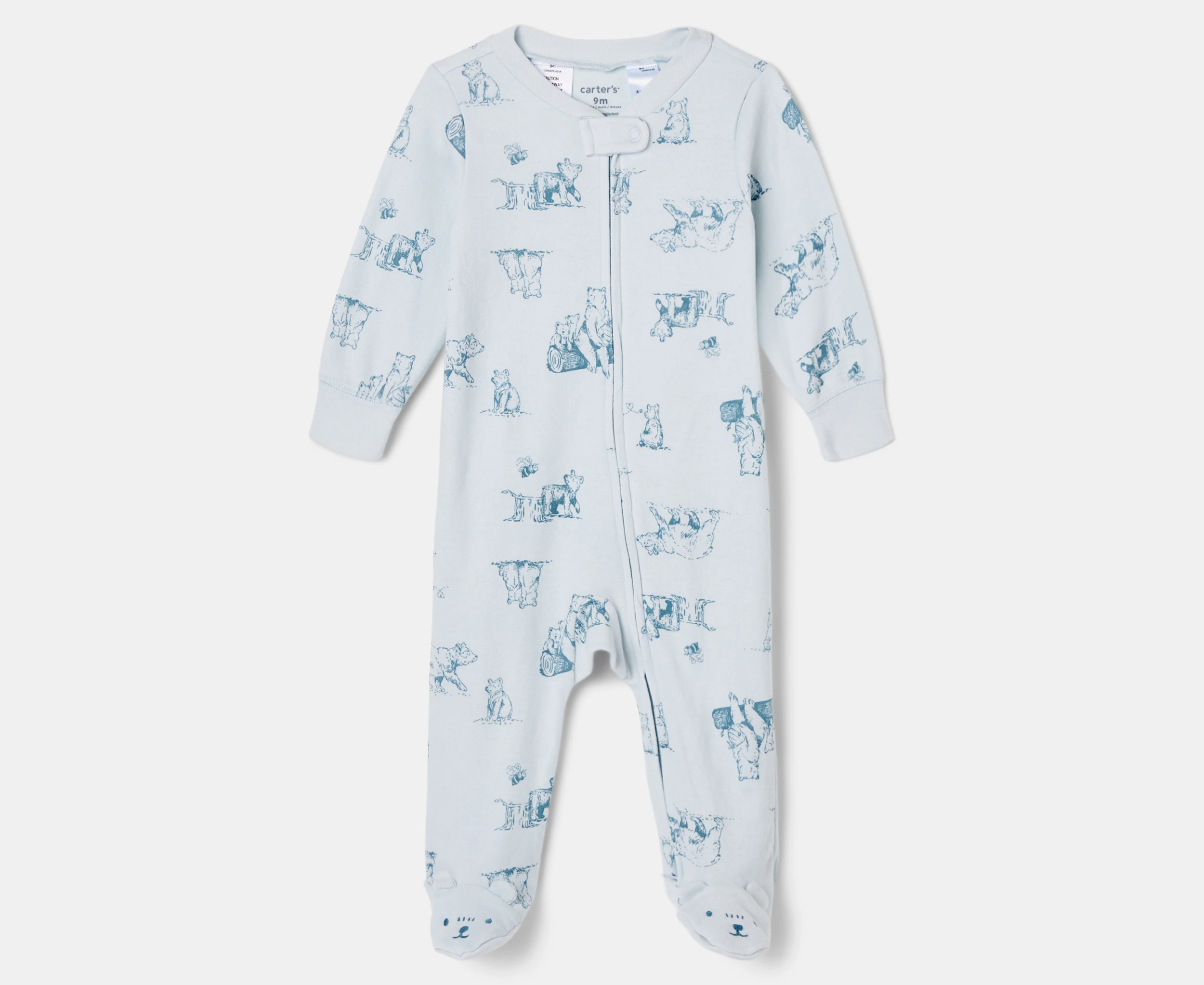 Carter's Baby Bear 2-Way Zip Sleep & Play One-Piece - Blue