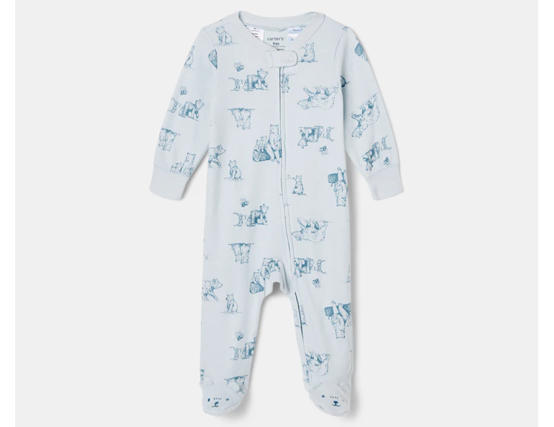 Carter's Baby Bear 2-Way Zip Sleep & Play One-Piece - Blue