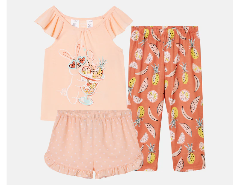 Carter's Toddler Girls' 3-Piece Bunny Loose Fit Pyjama Set - Multi