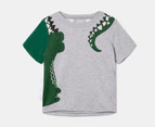 Carter's Toddler Boys' 3-Piece Alligator Loose Fit Pyjama Set - Grey/Green