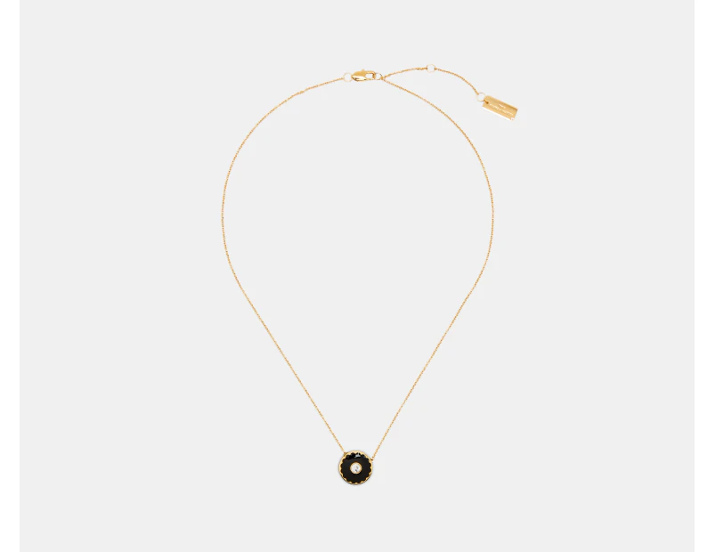 Marc Jacobs The Medallion Pendant Necklace - Black/Gold
